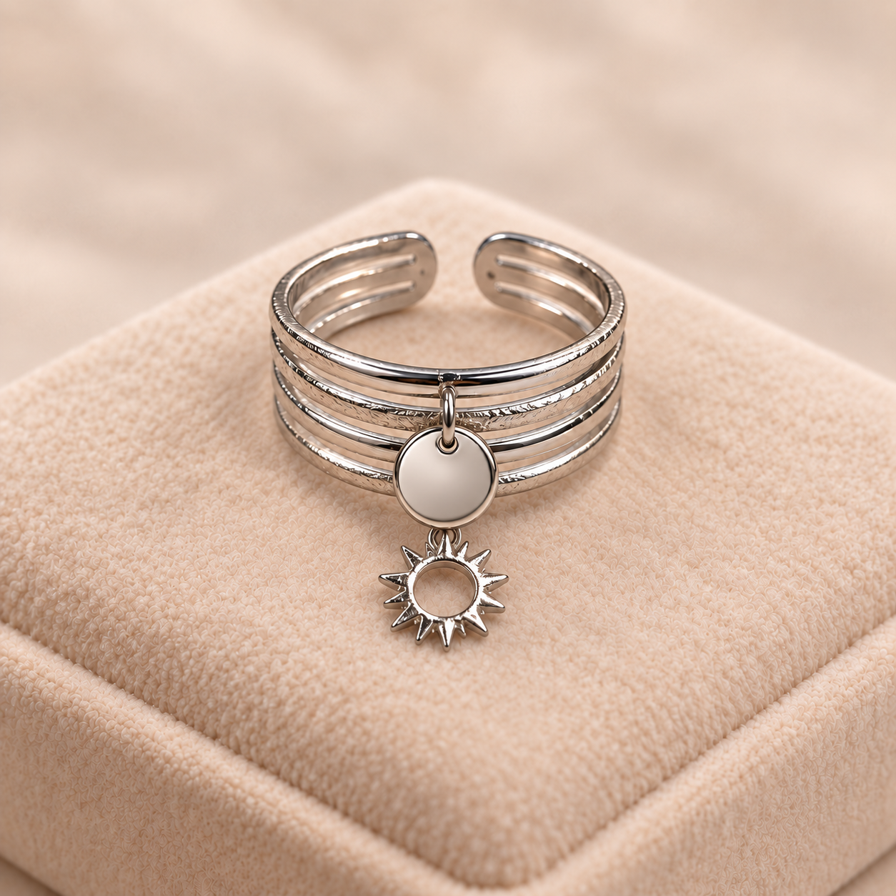 Bague breloque soleil
