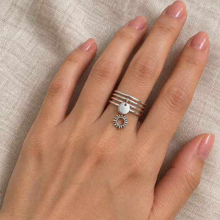 Bague breloque soleil