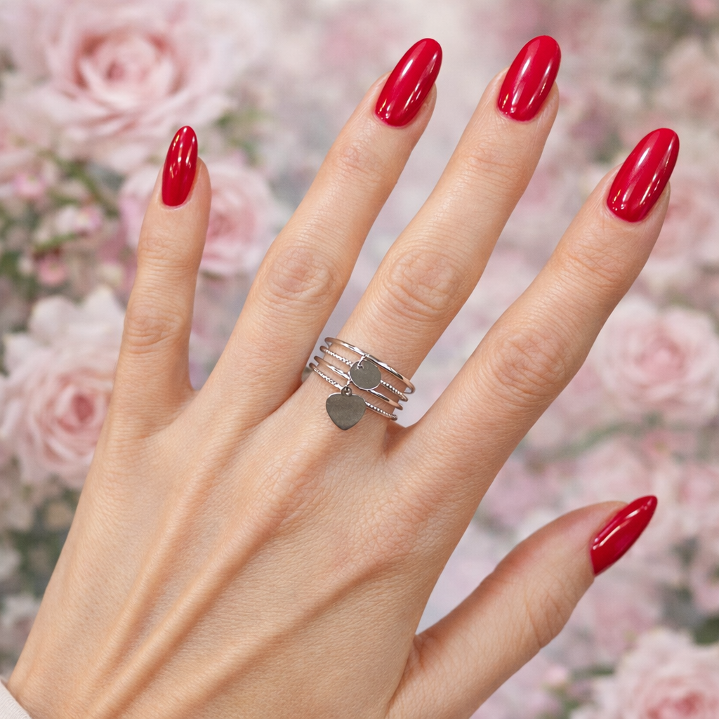 Bague breloque cœur