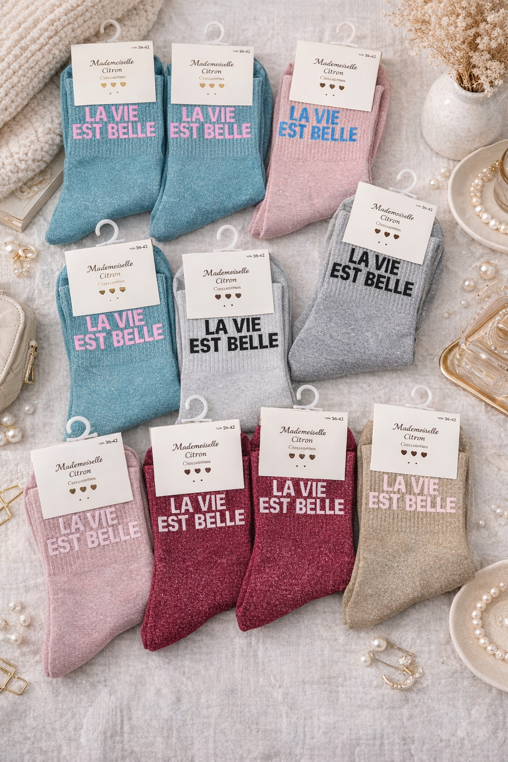 Chaussettes "La vie est belle"