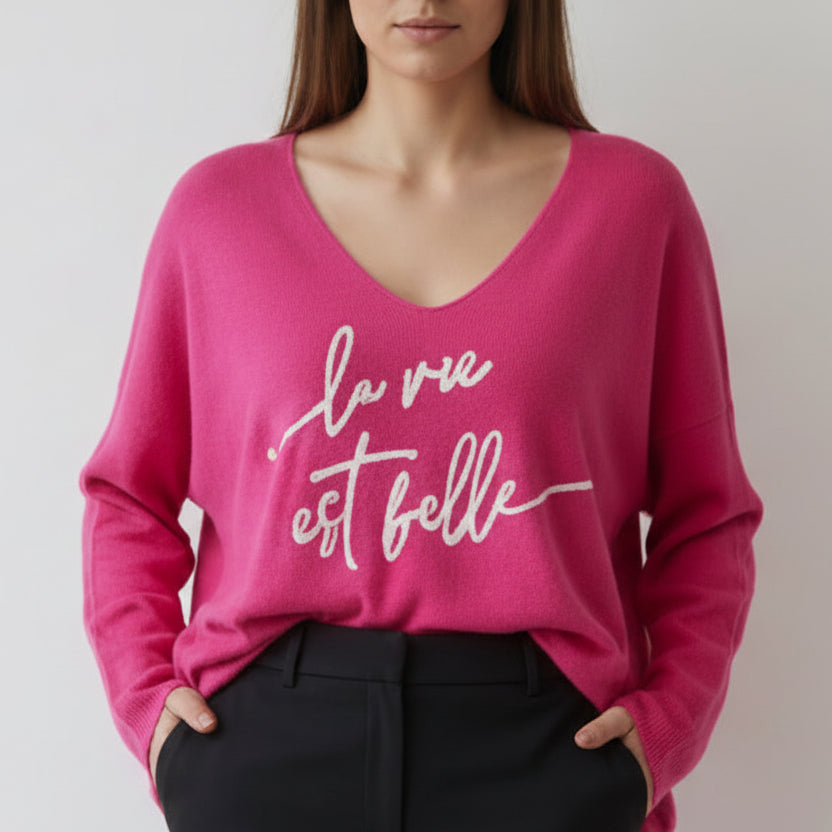 Pull oversize ‘’La vie est belle’’