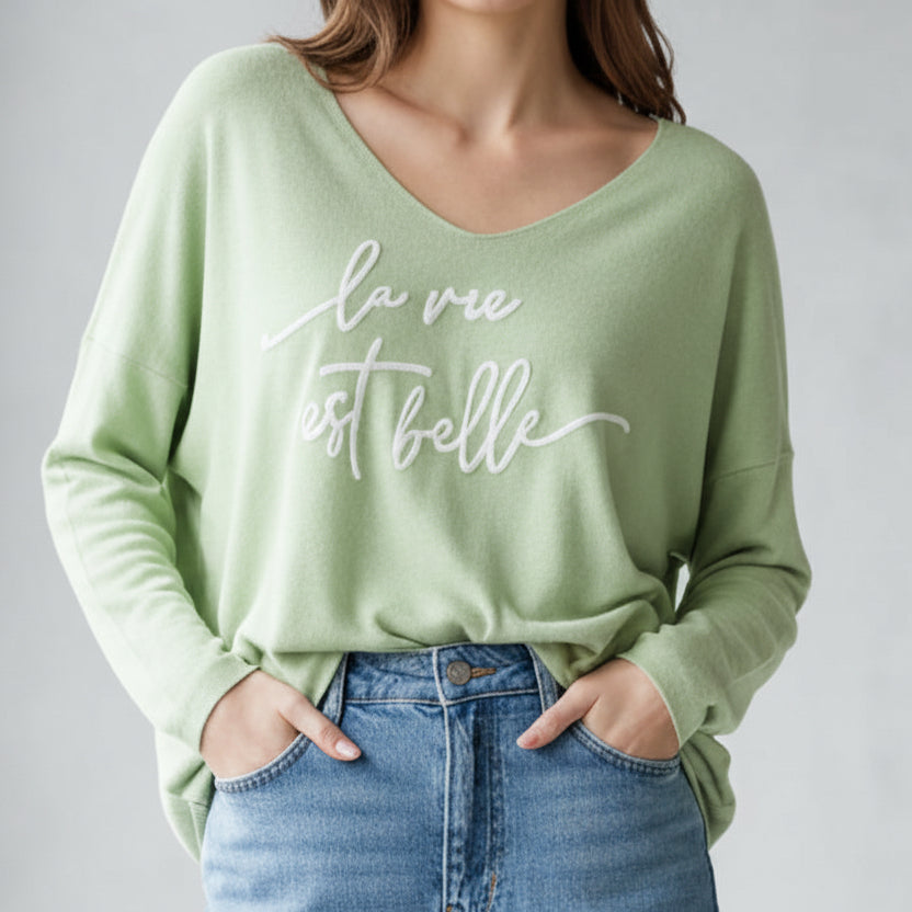 Pull oversize ‘’La vie est belle’’