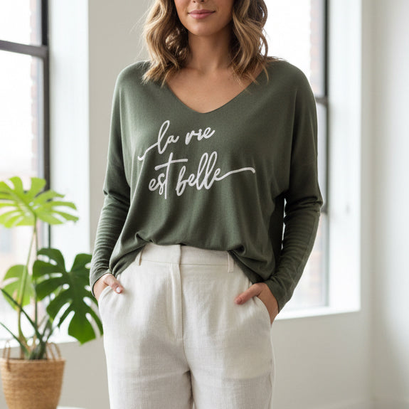 Pull oversize ‘’La vie est belle’’