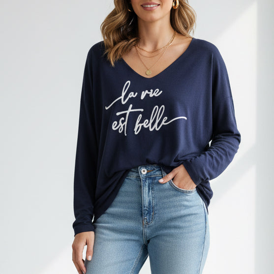 Pull oversize ‘’La vie est belle’’
