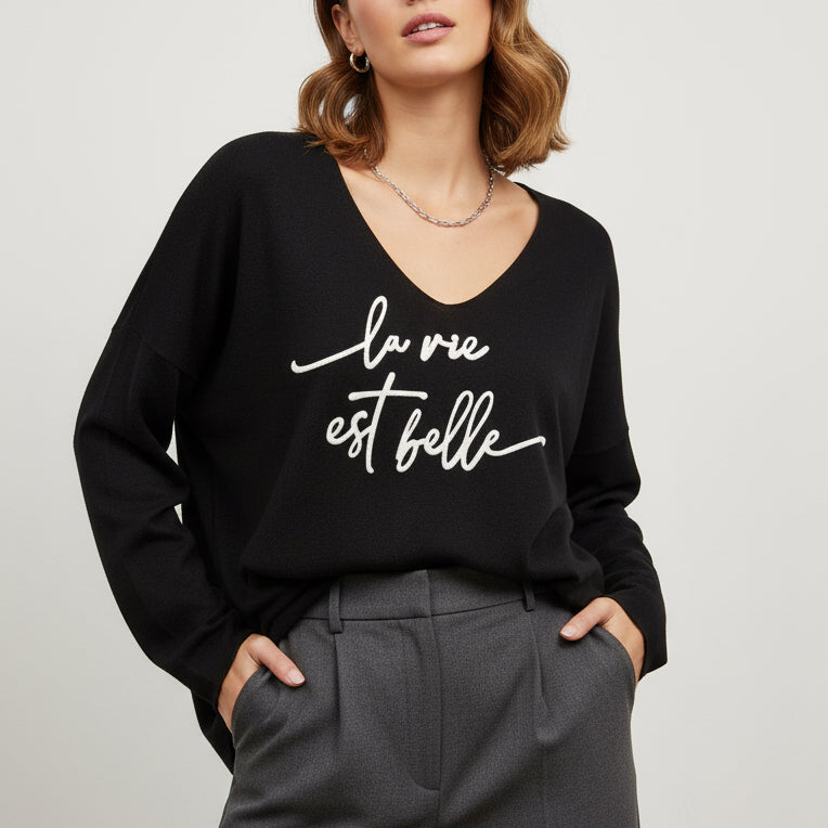 Pull oversize ‘’La vie est belle’’