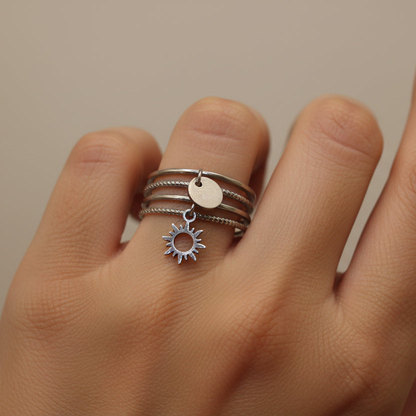 Bague breloque soleil