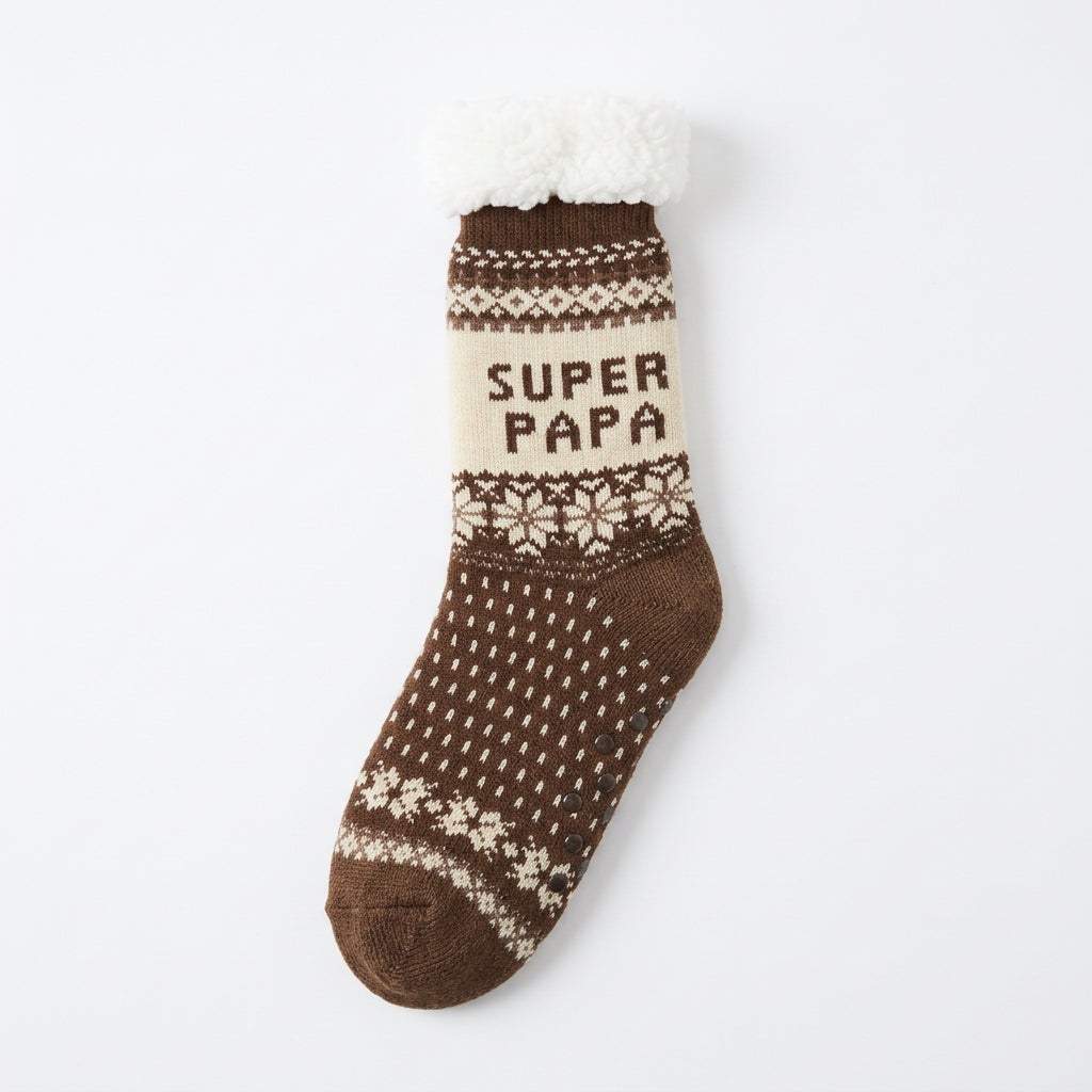 Chaussettes fourrées "Super papa"