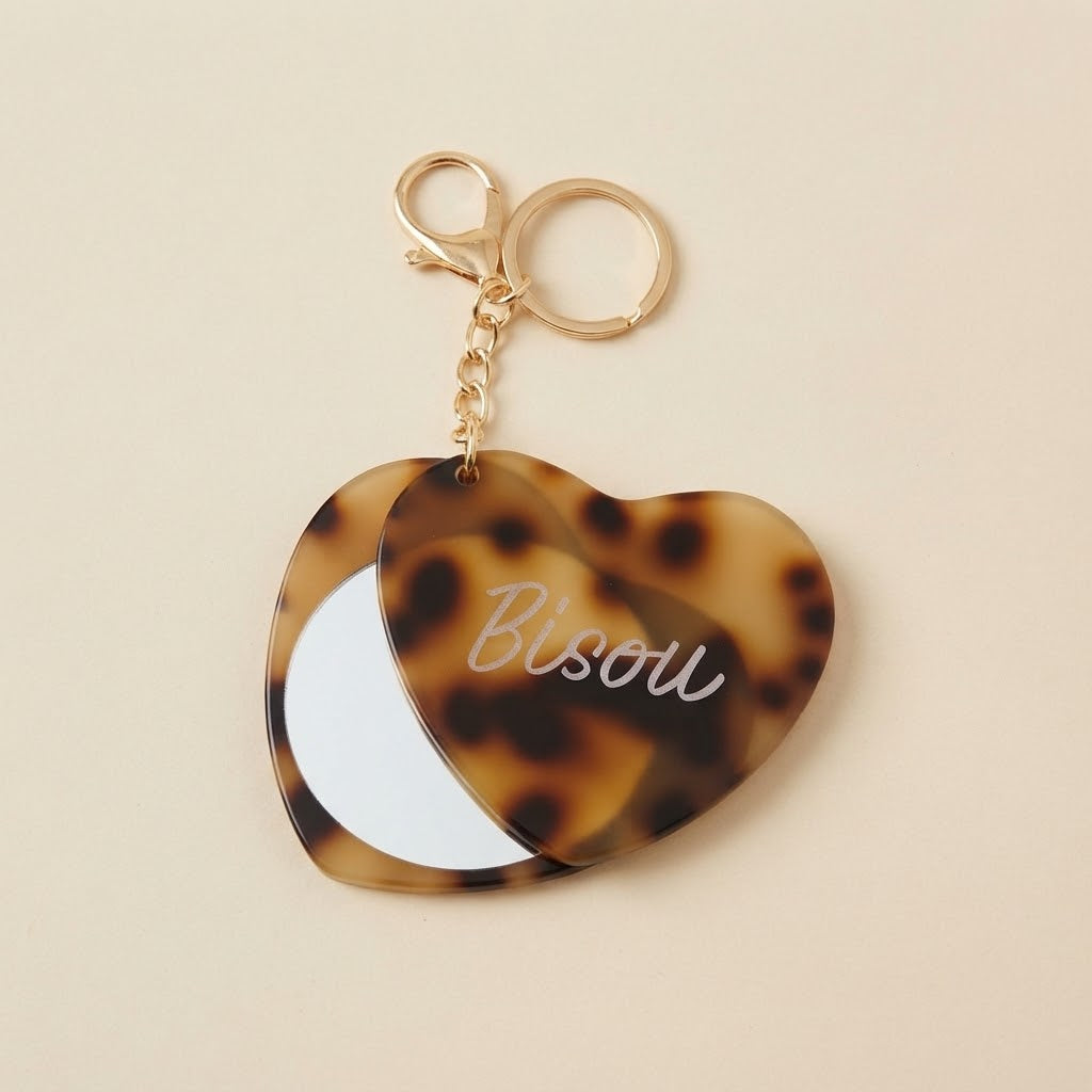 Porte-clés miroir "Bisou"