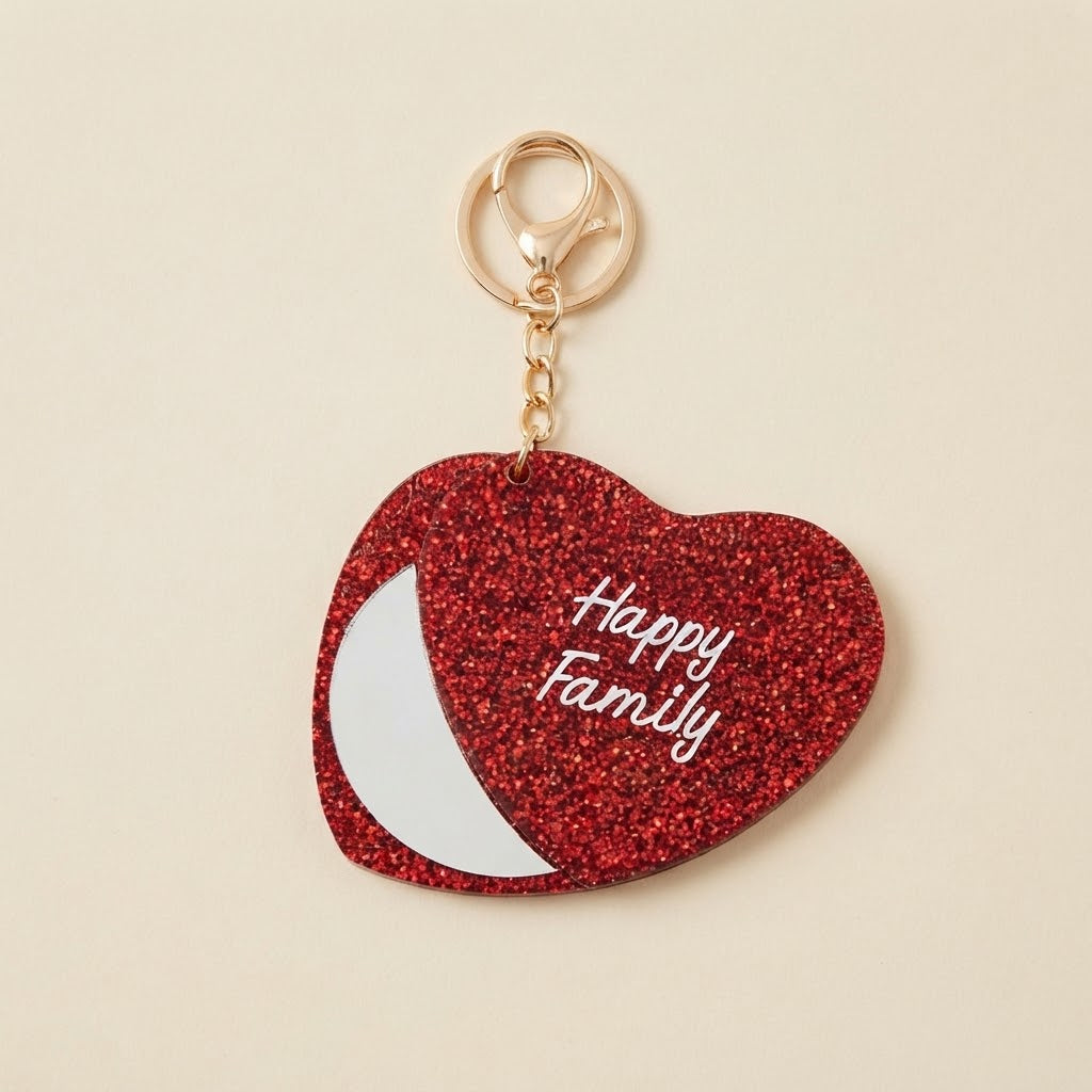 Porte-clés miroir "Happy family"