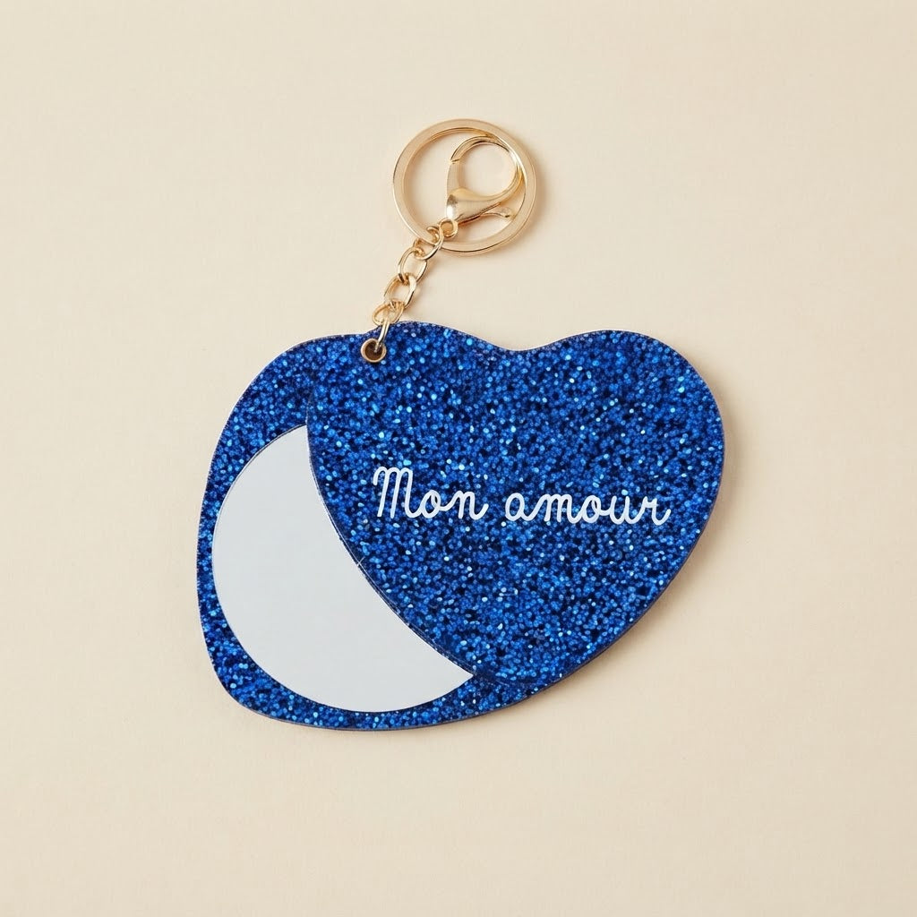 Porte-clés miroir "Mon amour"