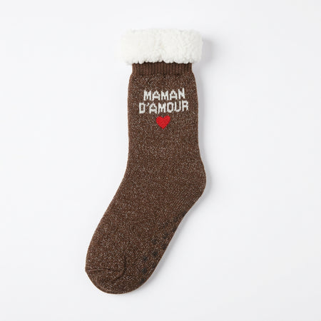 Chaussettes fourrées "Maman d'amour"
