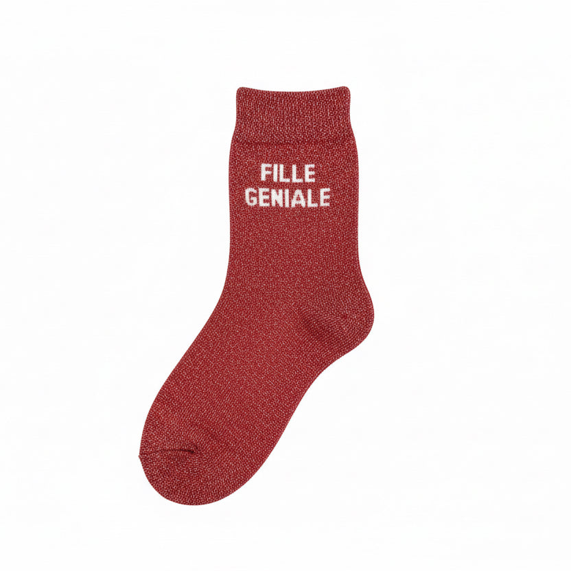 Chaussettes "fille géniale"
