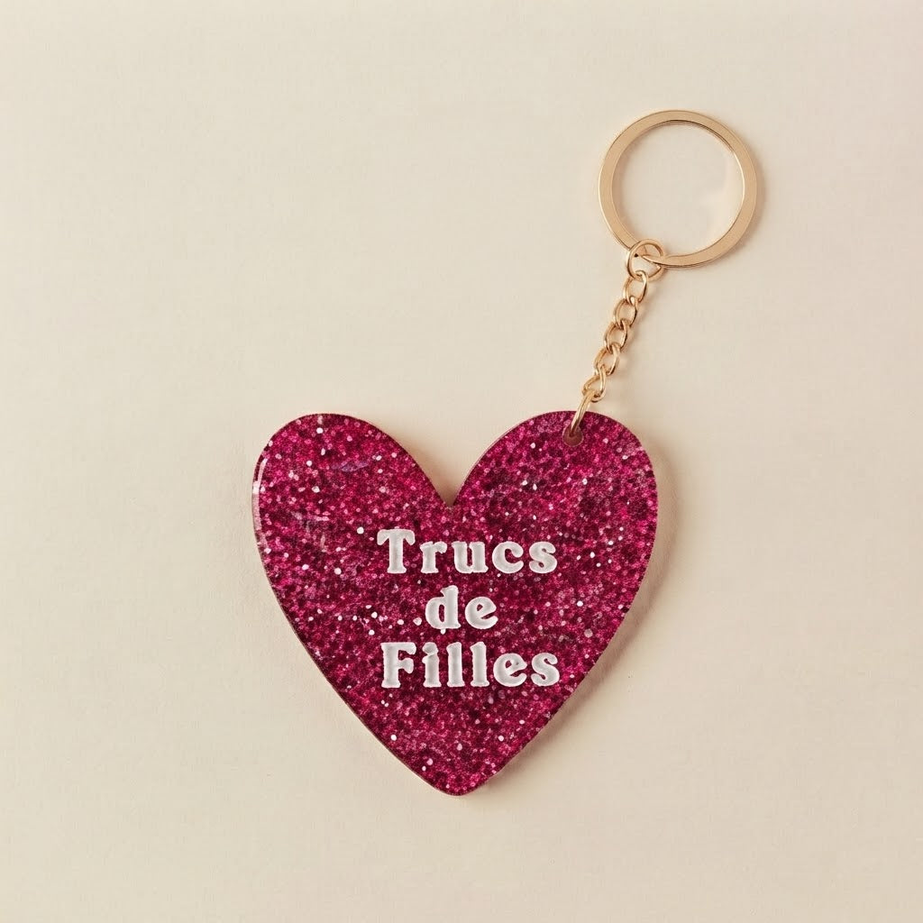 Porte-clés coeur "Trucs de filles"