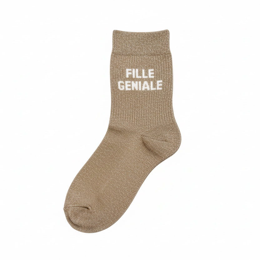 Chaussettes "fille géniale"