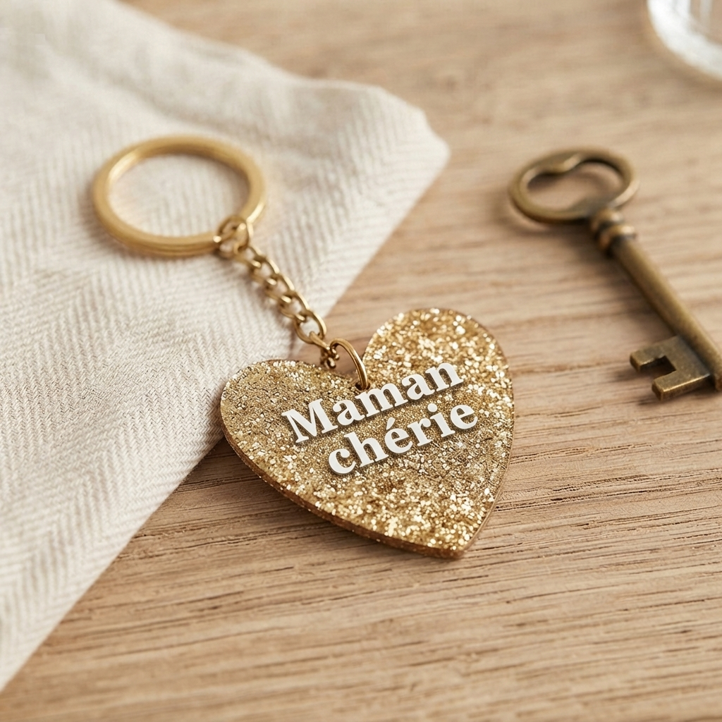 Porte-clés coeur "Maman chérie"