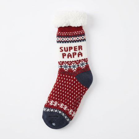 Chaussettes fourrées "Super papa"