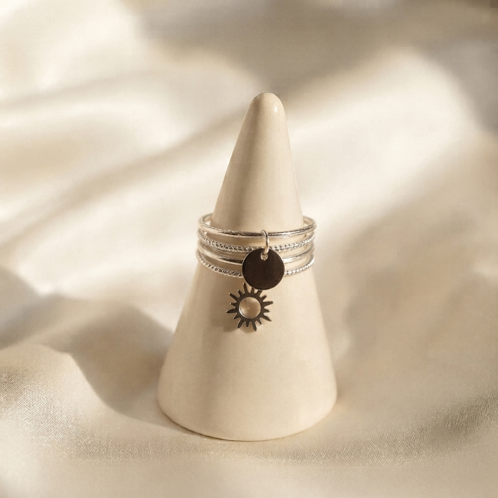 Bague breloque soleil