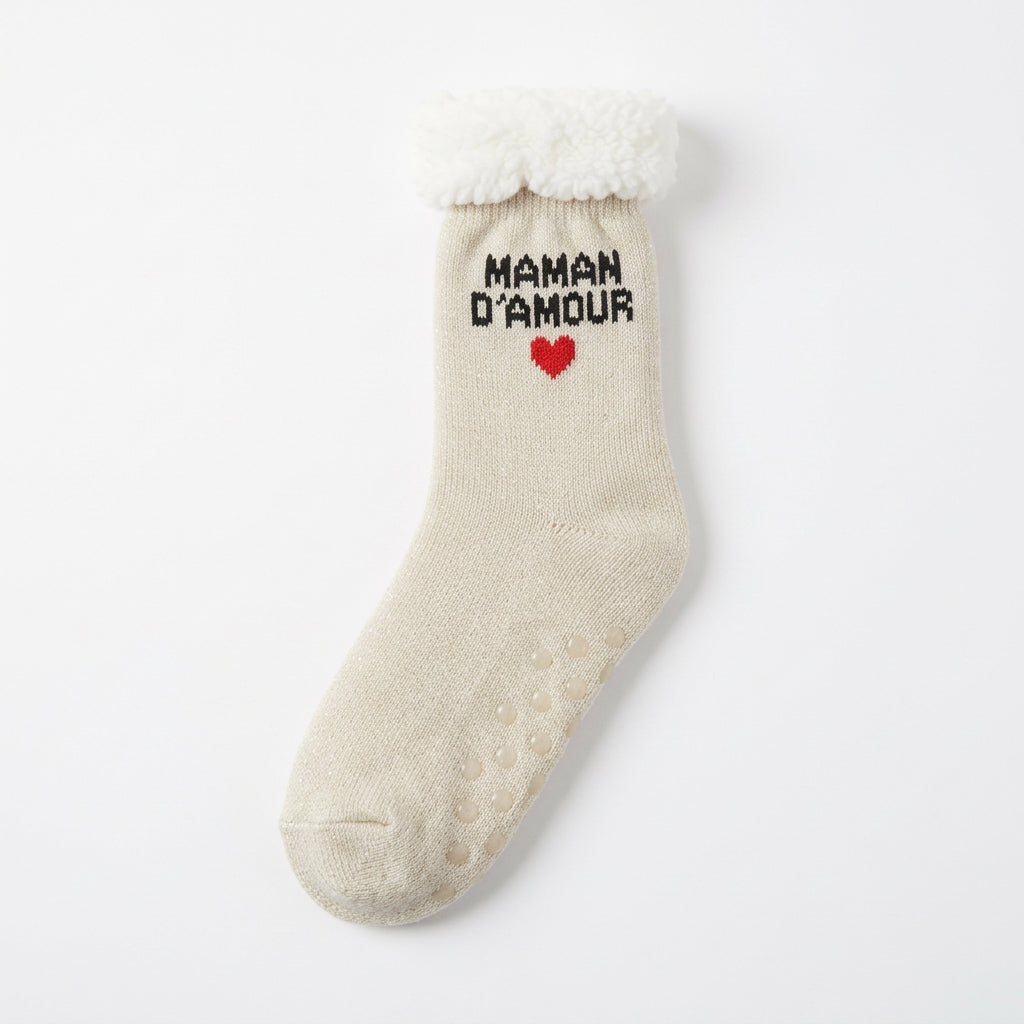 Chaussettes fourrées "Maman d'amour"