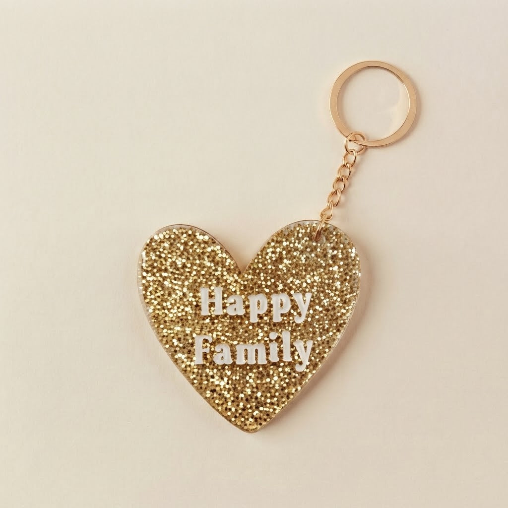 Porte-clés coeur "Happy family"